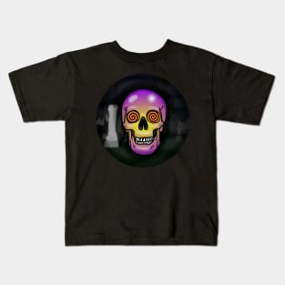 Skull, x-ray specs eyes, with background Kids T-Shirt